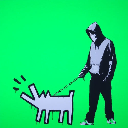 West Country Prince Screen print Fluorescent / Framed Banksy Choose Your Weapon Replica by Artist West Country Prince