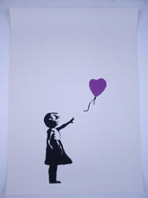 Load image into Gallery viewer, West Country Prince Screen print Banksy Girl with Purple Balloon Replica by artist West Country Prince