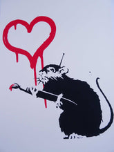 Load image into Gallery viewer, West Country Prince Screen print Banksy Love Rat Replica by Artist West Country Prince