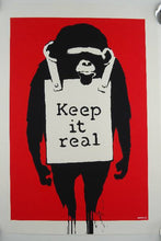 Load image into Gallery viewer, West Country Prince Screen print Banksy Monkey Keep It Real Replica by Artist West Country Prince