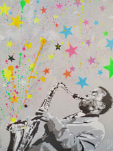 Load image into Gallery viewer, Game Over Original GAME OVER | Saxy Time | Original Spray Paint And Stencil on Canvas