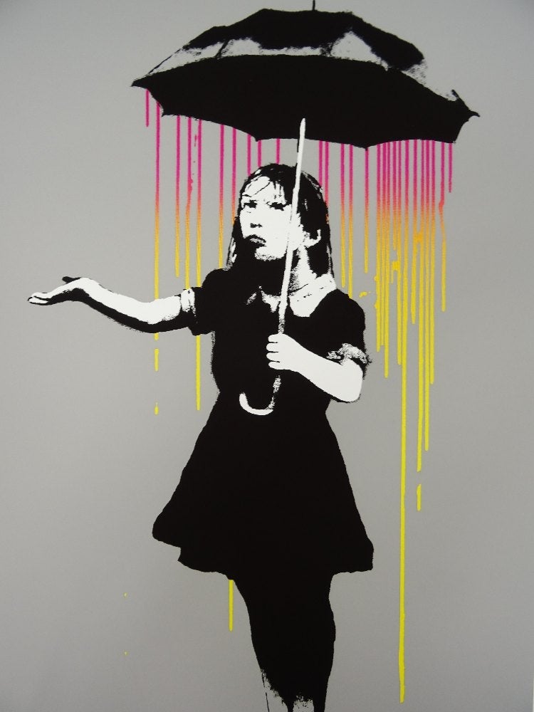 Banksy Colorful Rain | Poster