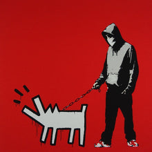 Load image into Gallery viewer, West Country Prince Screen print Red Banksy Choose Your Weapon Replica by Artist West Country Prince
