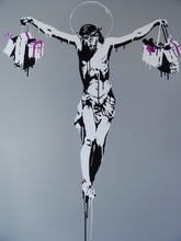 Load image into Gallery viewer, West Country Prince Screen print Banksy Christ With Shopping Bags Replica by Artist West Country Prince