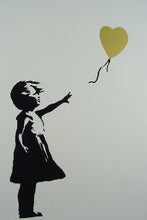 Load image into Gallery viewer, West Country Prince Screen print Banksy Girl with Gold Balloon Replica by artist West Country Prince