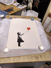 Load image into Gallery viewer, West Country Prince Screen print Banksy Girl with Red Balloon Replica by artist West Country Prince