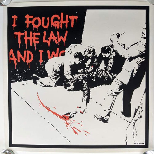 West Country Prince Screen print Banksy I Fought The Law Replica by artist West Country Prince.