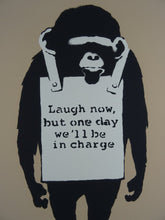 Load image into Gallery viewer, West Country Prince Screen print Banksy Laugh Now Replica by Artist West Country Prince
