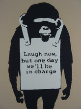 Load image into Gallery viewer, West Country Prince Screen print Banksy Laugh Now Replica by Artist West Country Prince