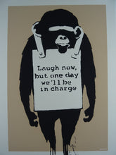Load image into Gallery viewer, West Country Prince Screen print Banksy Laugh Now Replica by Artist West Country Prince