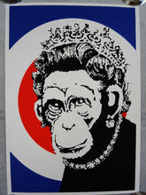 Load image into Gallery viewer, West Country Prince Screen print Banksy Monkey Queen Replica by Artist West Country Prince