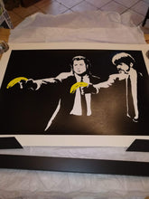Load image into Gallery viewer, West Country Prince Screen print Banksy Pulp Fiction replica by artist West Country Prince.
