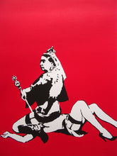 Load image into Gallery viewer, West Country Prince Screen print Banksy Queen Victoria Replica by Artist West Country Prince