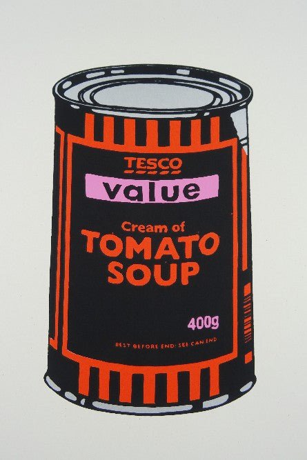 West Country Prince Screen print Banksy Soup Can Black Replica by Artist West Country Prince