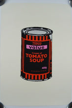 Load image into Gallery viewer, West Country Prince Screen print Banksy Soup Can Black Replica by Artist West Country Prince