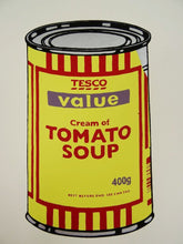 Load image into Gallery viewer, West Country Prince Screen print Banksy Soup Can Yellow Replica by Artist West Country Prince