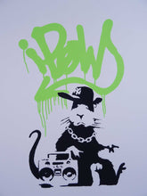 Load image into Gallery viewer, West Country Prince Screen print Banksy Gangsta Rat (Red &amp; Green) Replica by Artist West Country Prince

