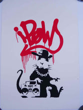 Load image into Gallery viewer, West Country Prince Screen print Banksy Gangsta Rat (Red &amp; Green) Replica by Artist West Country Prince
