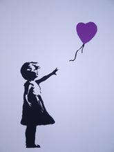 Load image into Gallery viewer, West Country Prince Screen print Banksy Girl with Purple Balloon Replica by artist West Country Prince
