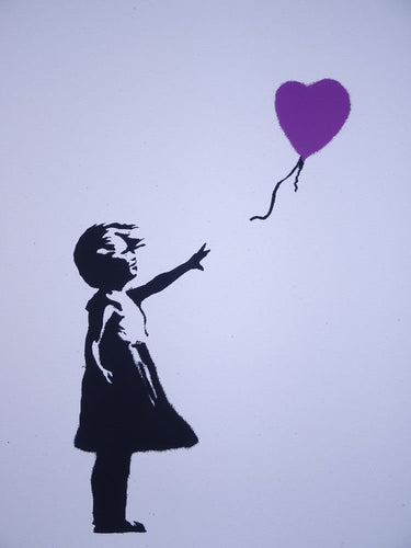 West Country Prince Screen print Banksy Girl with Purple Balloon Replica by artist West Country Prince