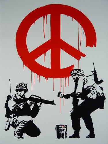 West Country Prince Screen print Banksy CND Soldiers Replica by Artist West Country Prince