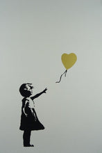 Load image into Gallery viewer, West Country Prince Screen print Banksy Girl with Gold Balloon Replica by artist West Country Prince
