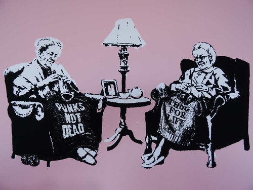 West Country Prince Screen print Banksy Grannies Replica by Artist West Country Prince