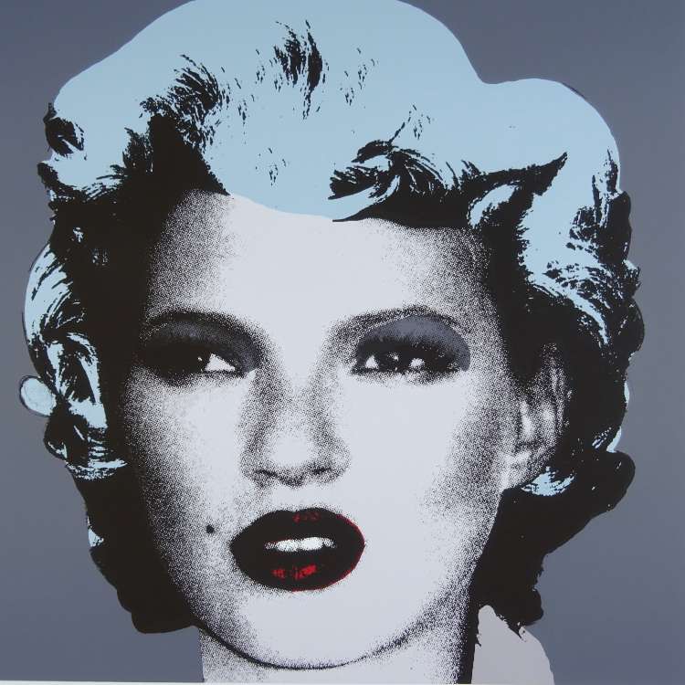 West Country Prince Screen print Banksy Kate Moss (Grey) Replica by Artist West Country Prince