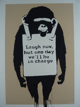 Load image into Gallery viewer, West Country Prince Screen print Banksy Laugh Now Replica by Artist West Country Prince
