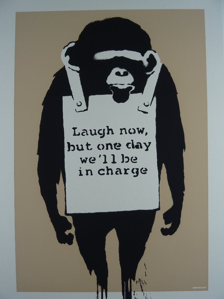 Banksy Laugh Now Replica by Artist West Country Prince