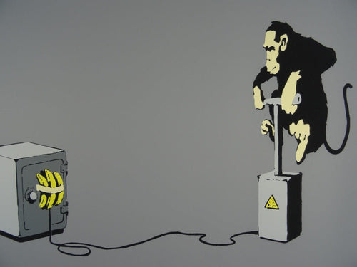 West Country Prince Screen print Banksy Monkey Detonator Replica by Artist West Country Prince