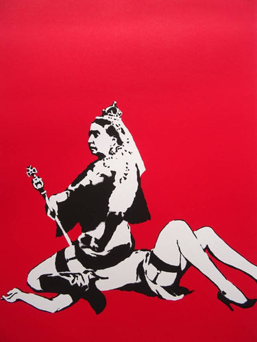 West Country Prince Screen print Banksy Queen Victoria Replica by Artist West Country Prince