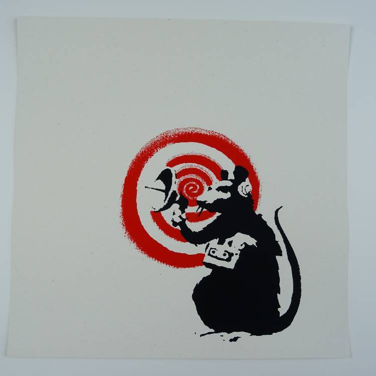 West Country Prince Screen print Banksy Radar Rat Replica by Artist West Country Prince