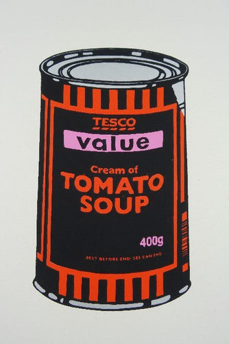 West Country Prince Screen print Banksy Soup Can Black Replica by Artist West Country Prince