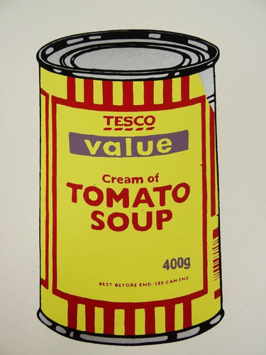 West Country Prince Screen print Banksy Soup Can Yellow Replica by Artist West Country Prince
