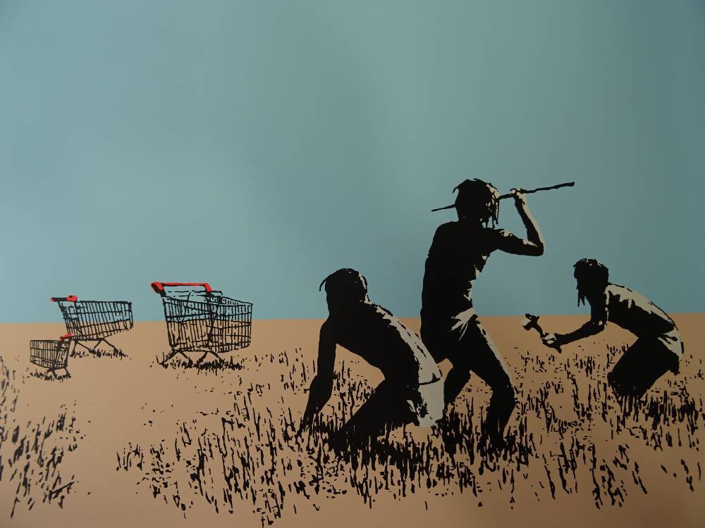 West Country Prince Screen print Banksy Trolley Hunters Replica by Artist West Country Prince