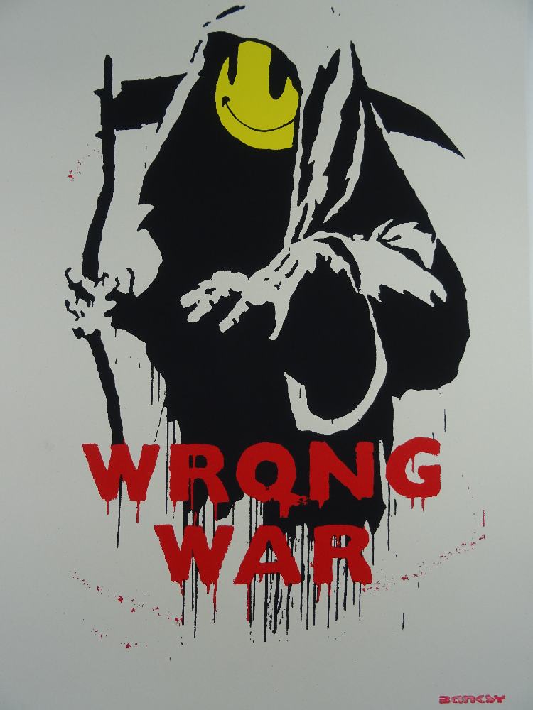 West Country Prince Screen print Banksy Wrong War Replica by Artist West Country Prince